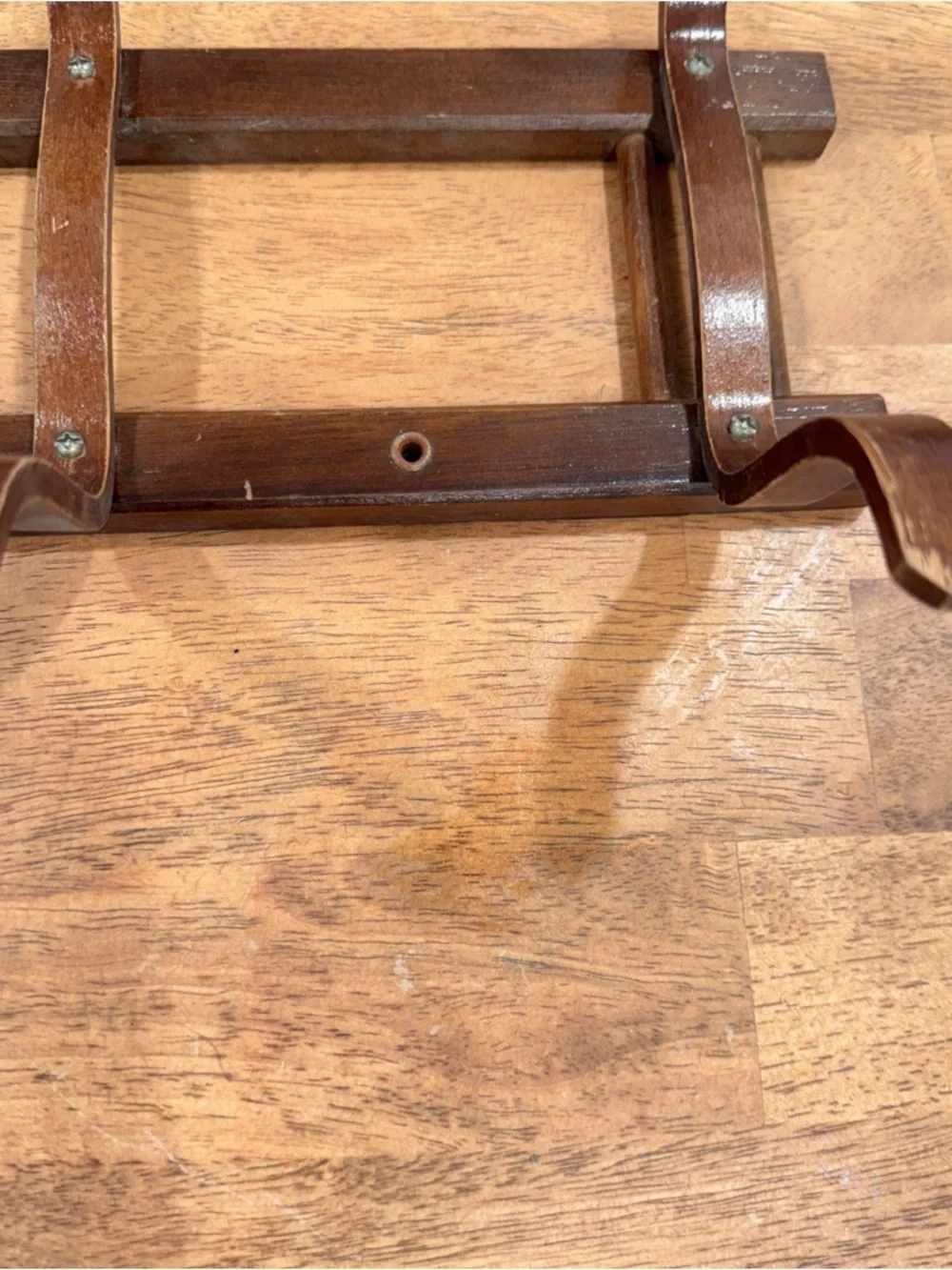 Vintage Bentwood 4 Hook Wall Mount Hat Coat Rack Thonet Style Dark Brown Wood